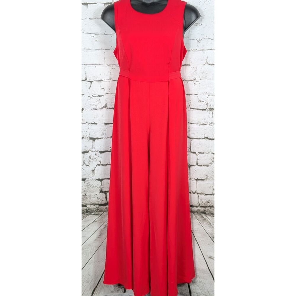BLACK HALO EVE Alistair Sleeveless Pleated Wide-Leg Layered Jumpsuit Size 14